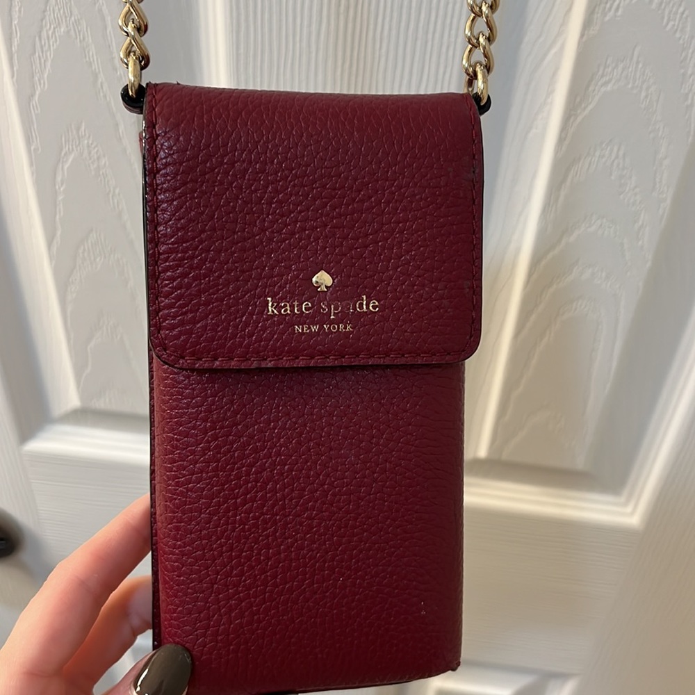 Kate Spade burgundy/gold phone crossbody